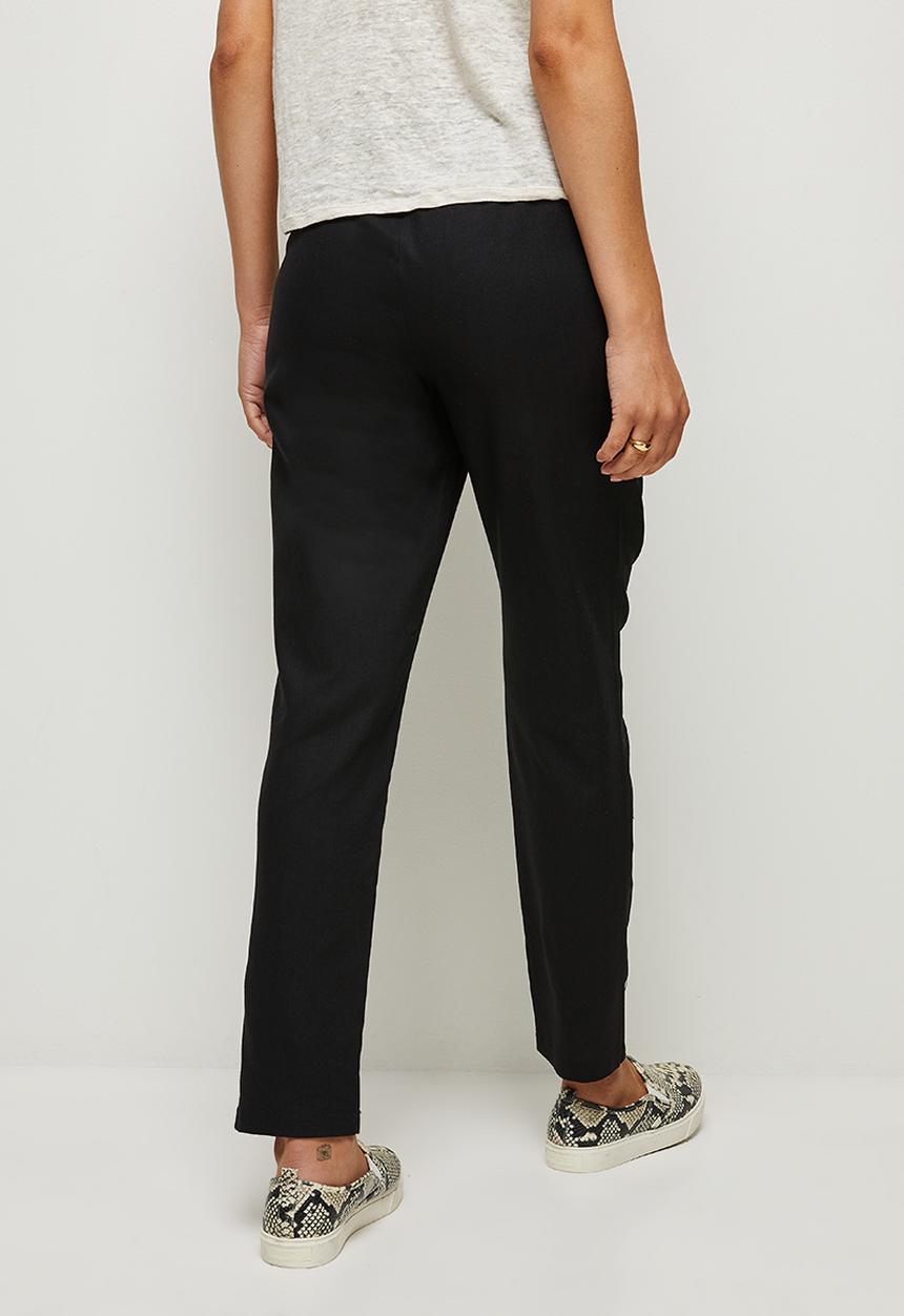edit - Soft linen jogger - black
