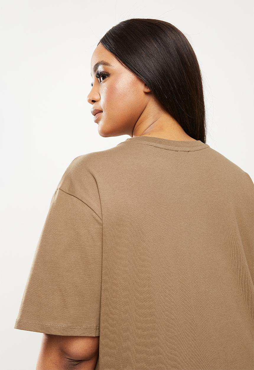 Cotton On - Curve dad short sleeve tee - cocoa bean