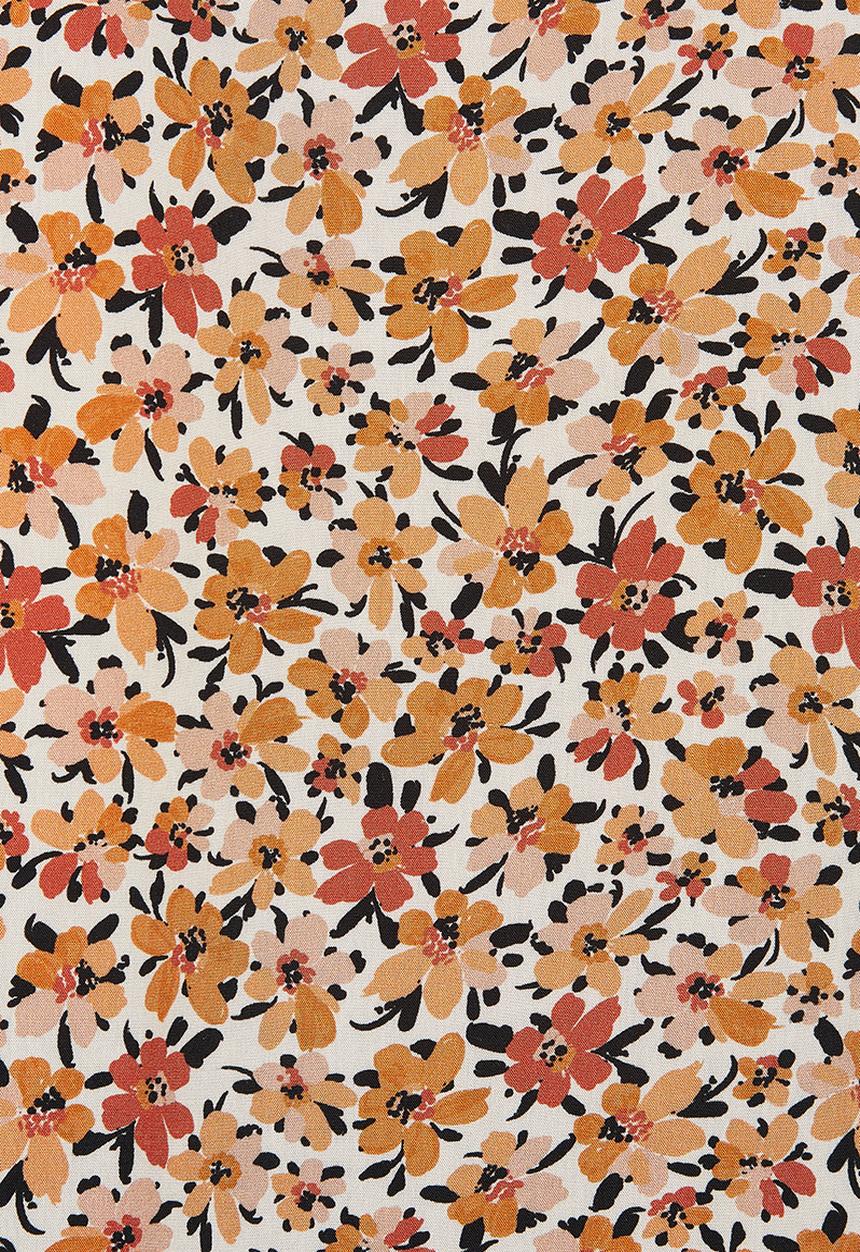 edit - Piecrust peasant blouse - rust shades floral