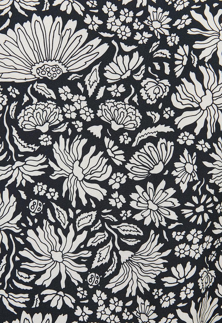 edit - Piecrust peasant blouse - navy garden floral