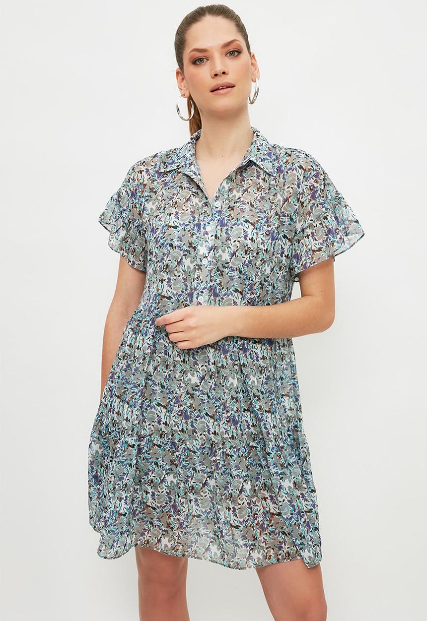 Trendyol - Button detailed dress - green