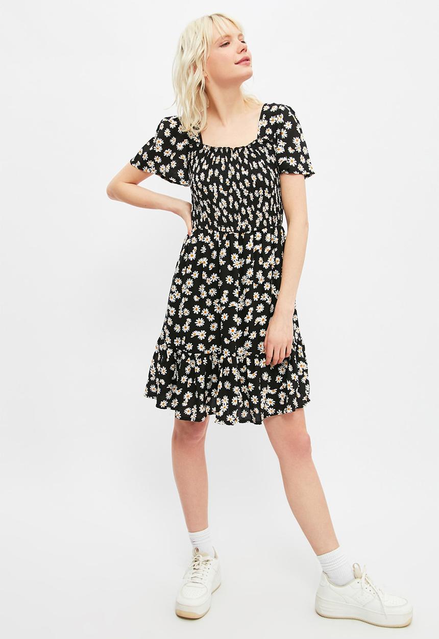 Trendyol - Gipe detailed dress - black