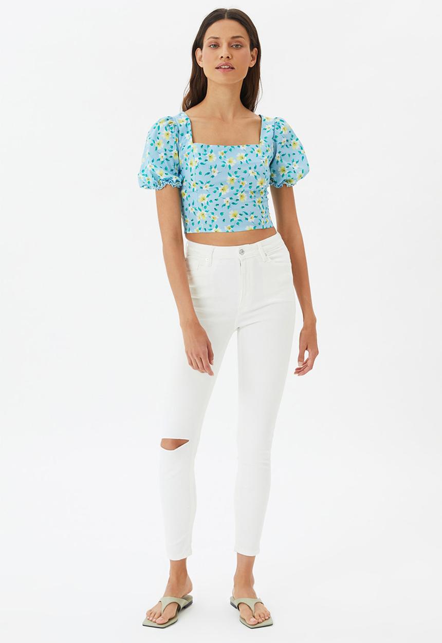 Trendyol - Balloon sleeve blouse - blue