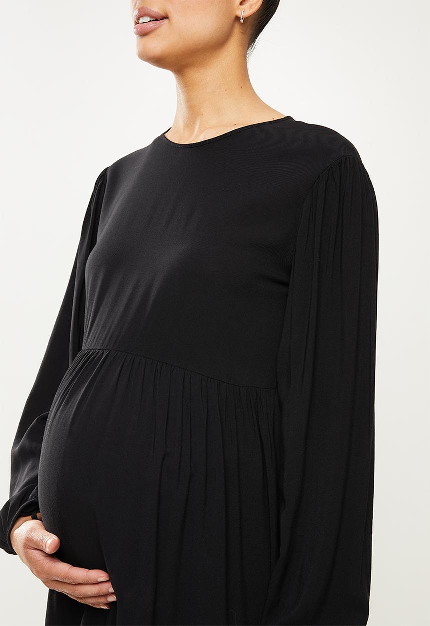 Superbalist - Tie balloon sleeve babydoll dress - black
