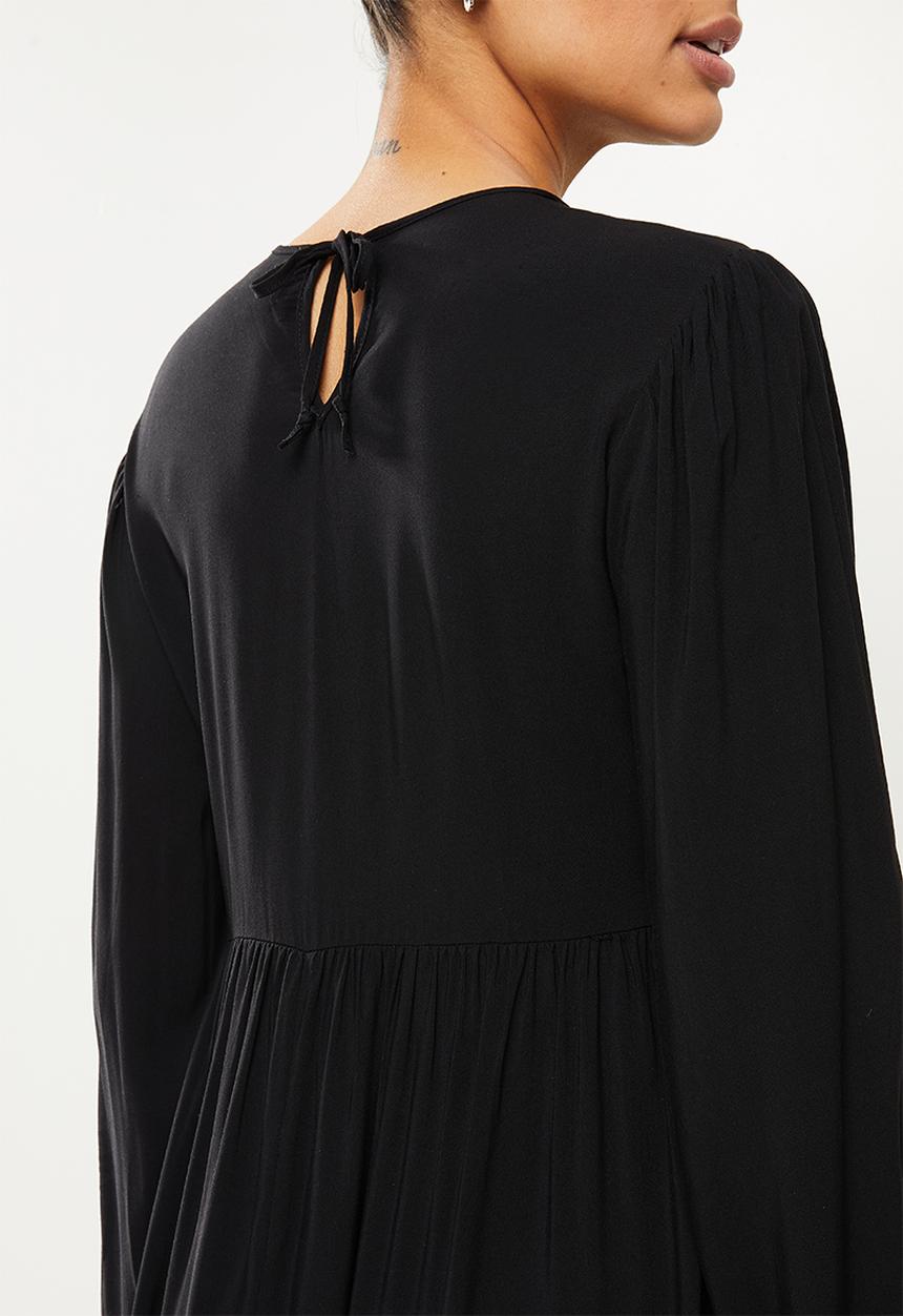 Superbalist - Tie balloon sleeve babydoll dress - black