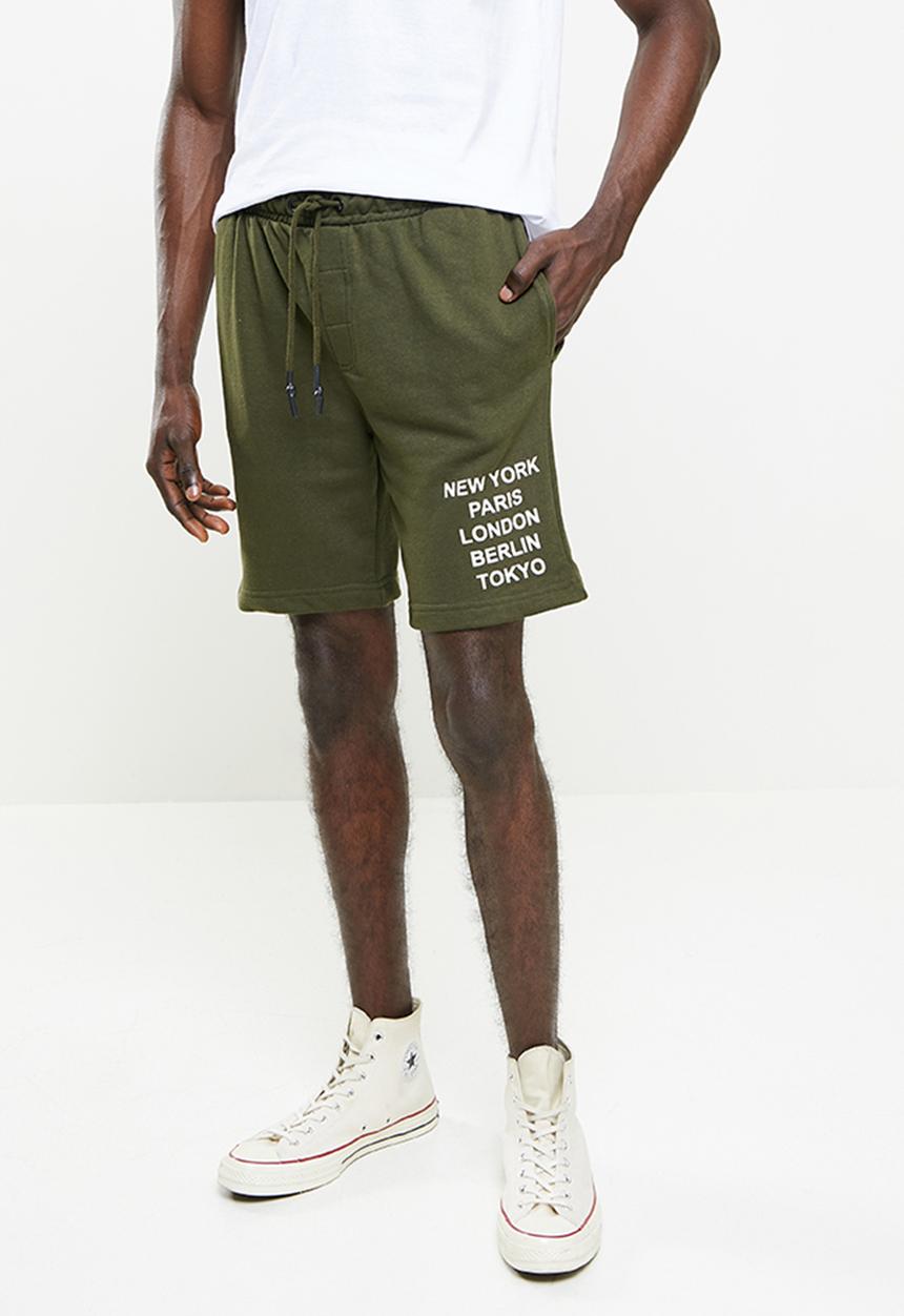 Brave Soul - City fleece shorts - mid khaki