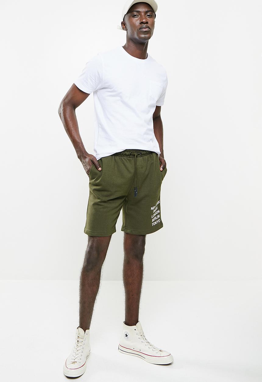 Brave Soul - City fleece shorts - mid khaki