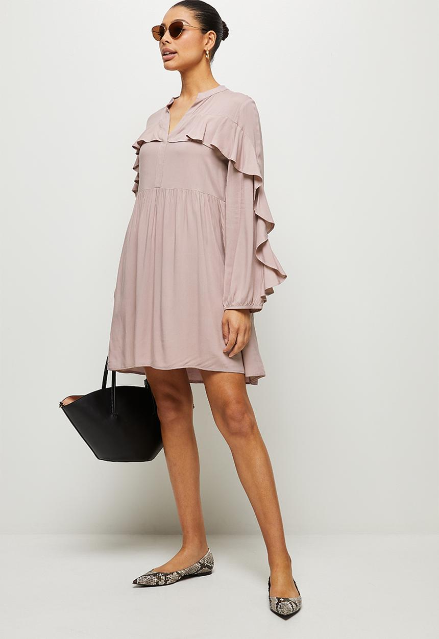 MILLA - Ruffle sleeve mini shirt - mauve