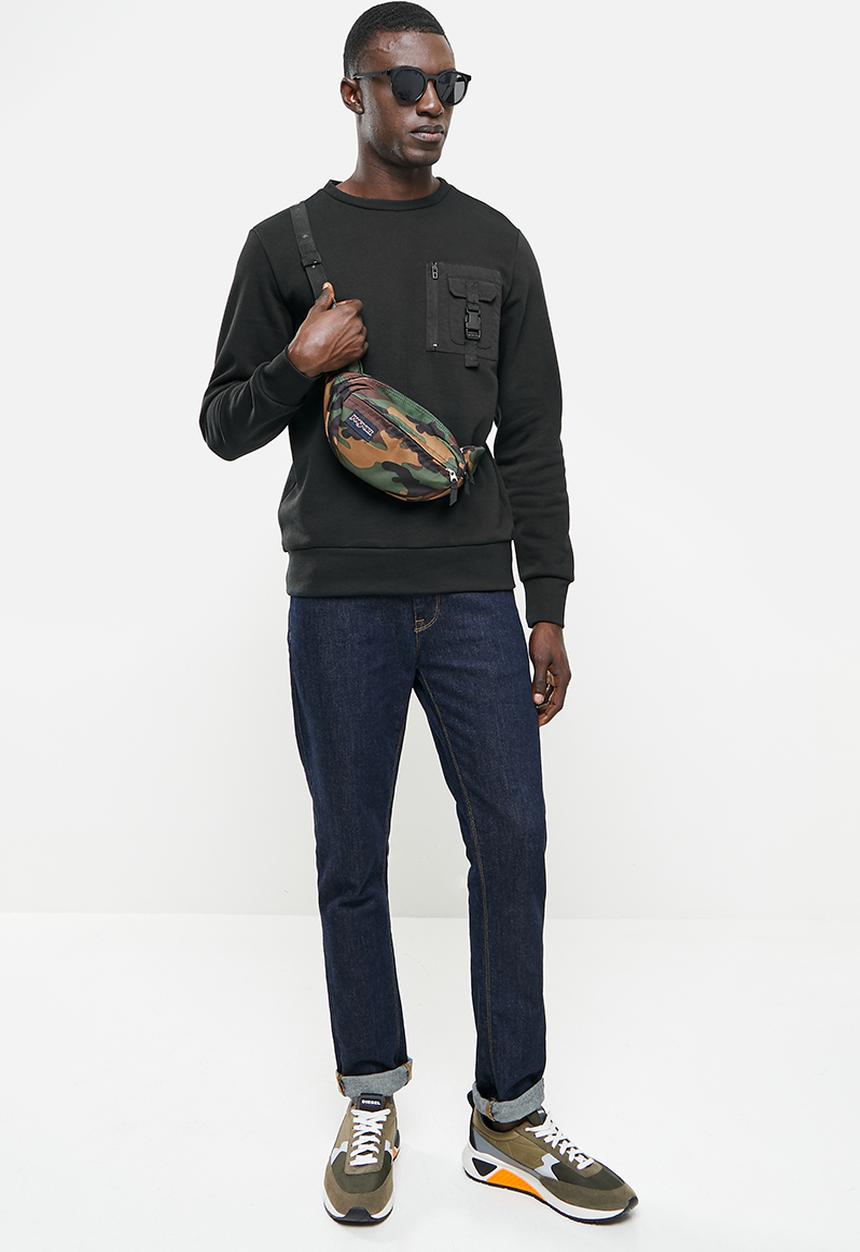 Brave Soul - Kravitz utility sweater - jet black
