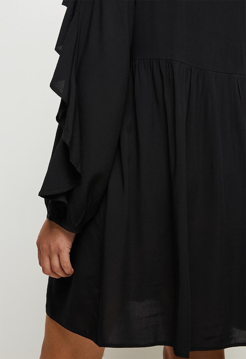 MILLA - Ruffle sleeve mini shirt - black 