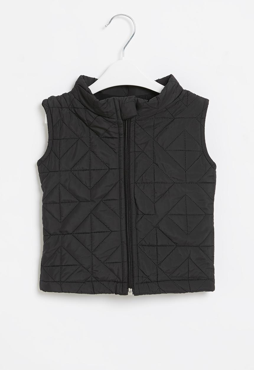 Pop Candy - Baby boys sleeveless puffer jacket - black