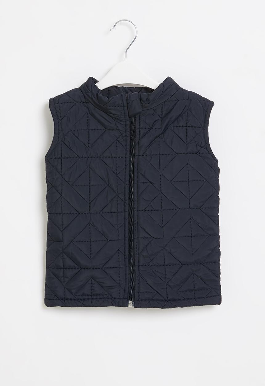 Pop Candy - Baby boys sleeveless puffer jacket - navy