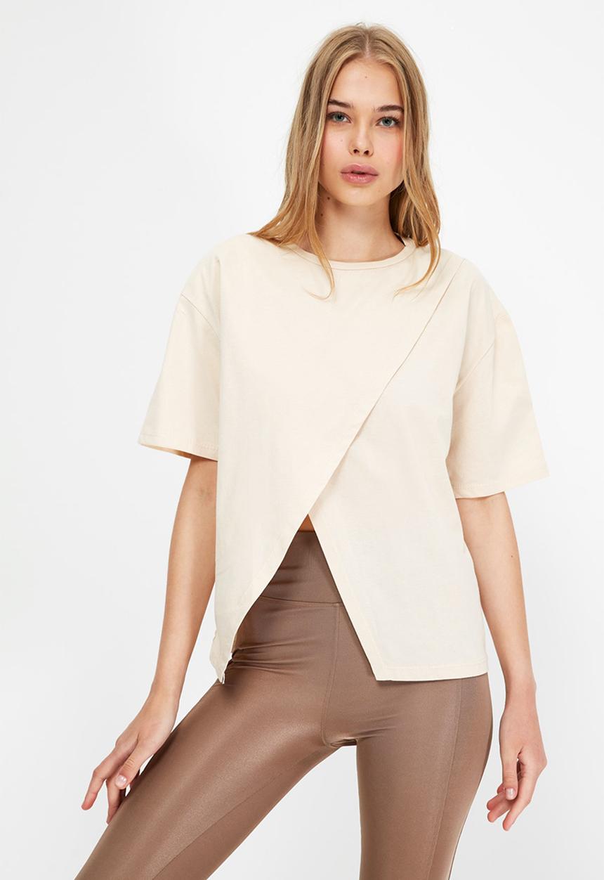 Trendyol - Knitted T-shirt - beige