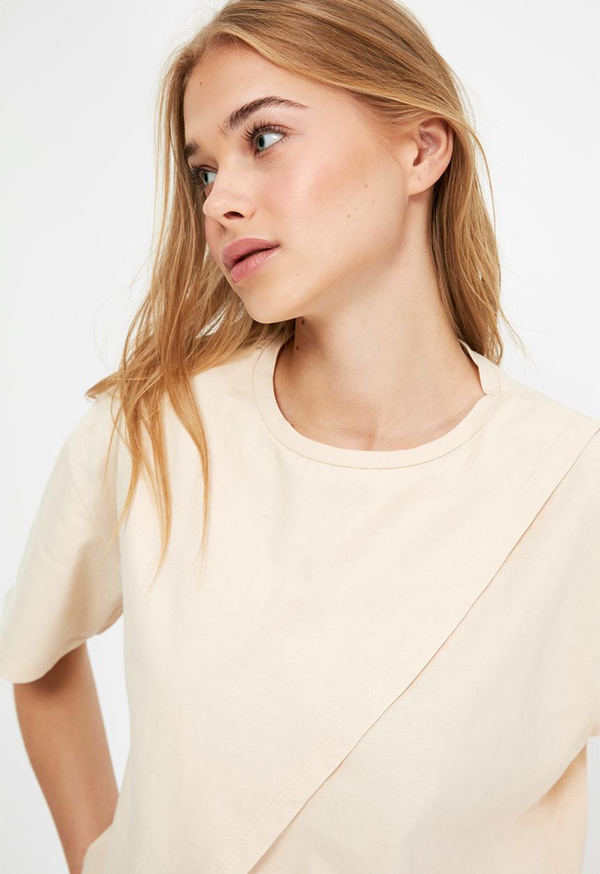 Trendyol - Knitted T-shirt - beige