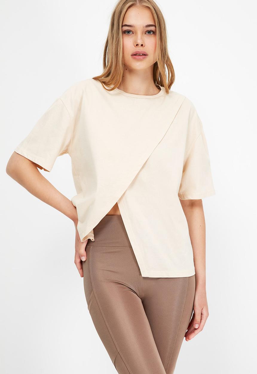 Trendyol - Knitted T-shirt - beige