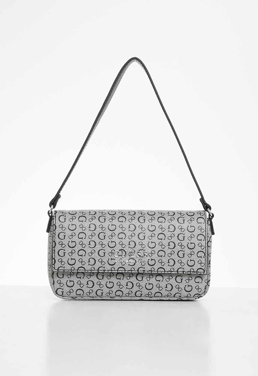 GUESS - Karlan mini flap crossbody - black & grey