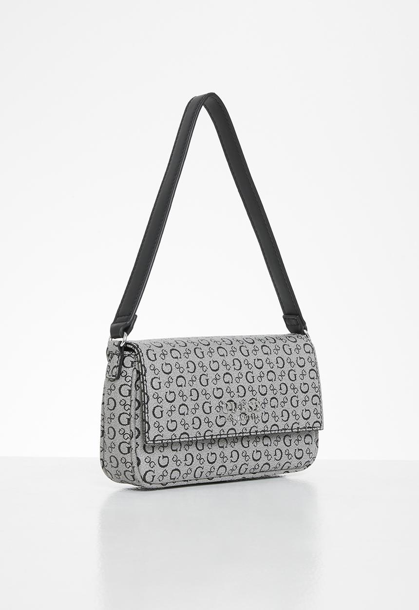GUESS - Karlan mini flap crossbody - black & grey