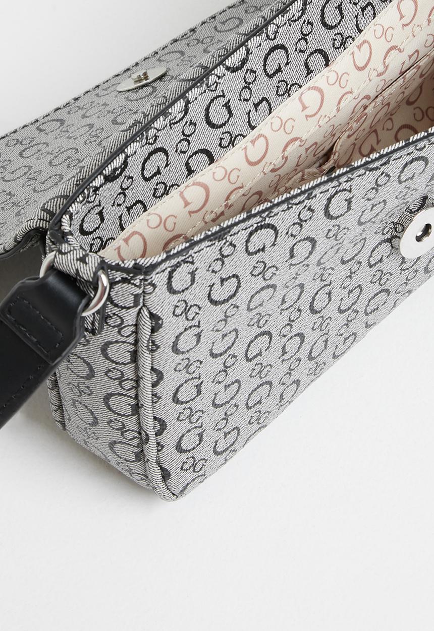 GUESS - Karlan mini flap crossbody - black & grey