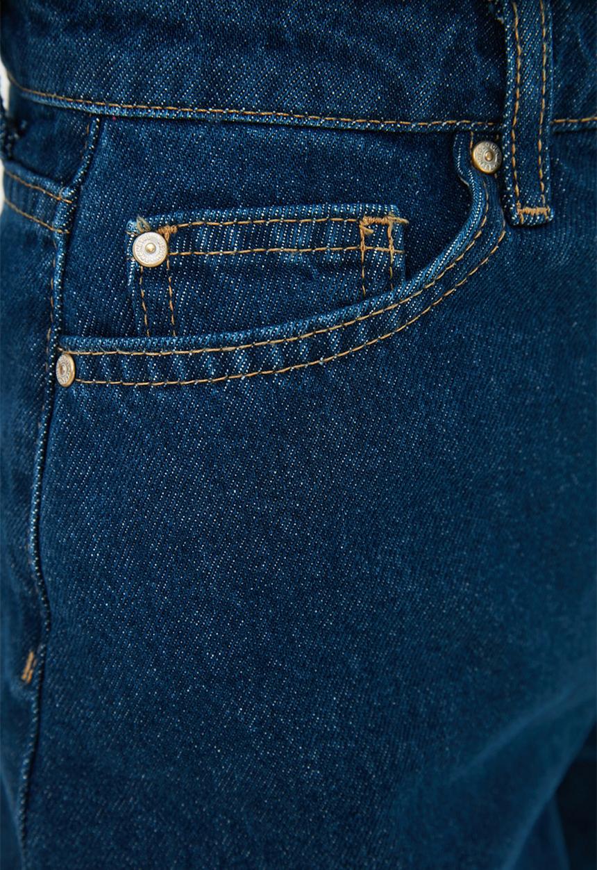 Trendyol - Folded denim shorts - dark blue