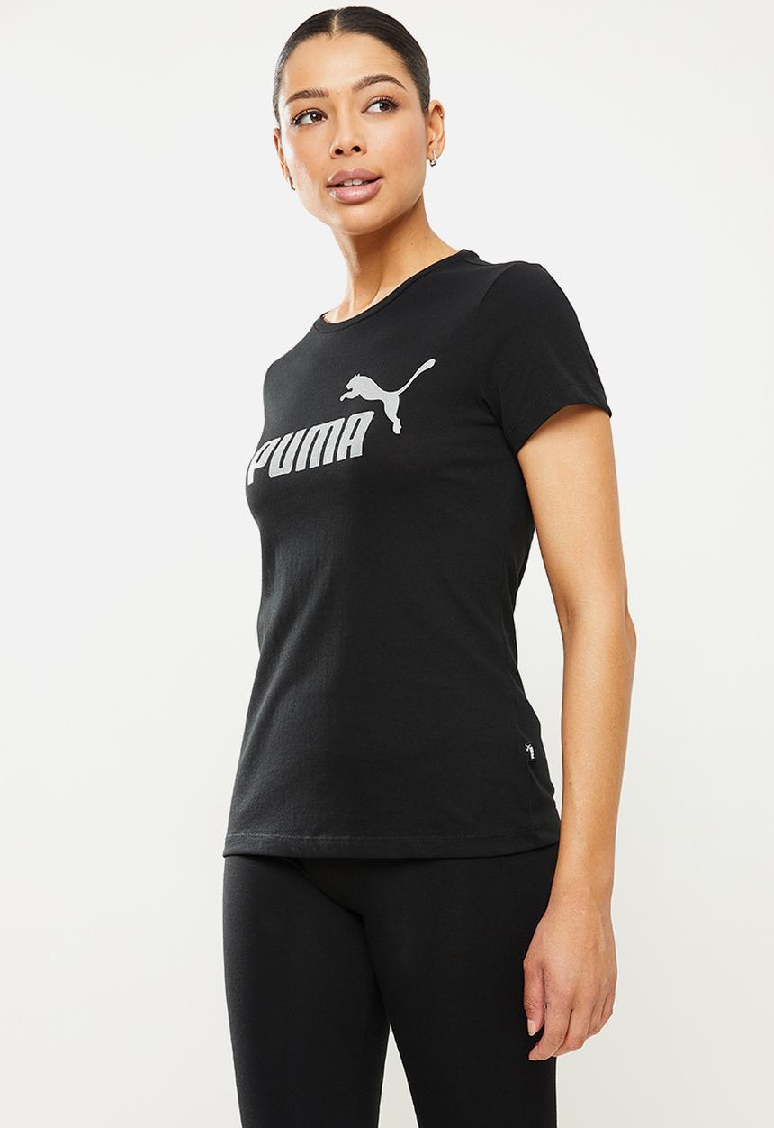 PUMA - Ess+ metallic logo tee w - black 