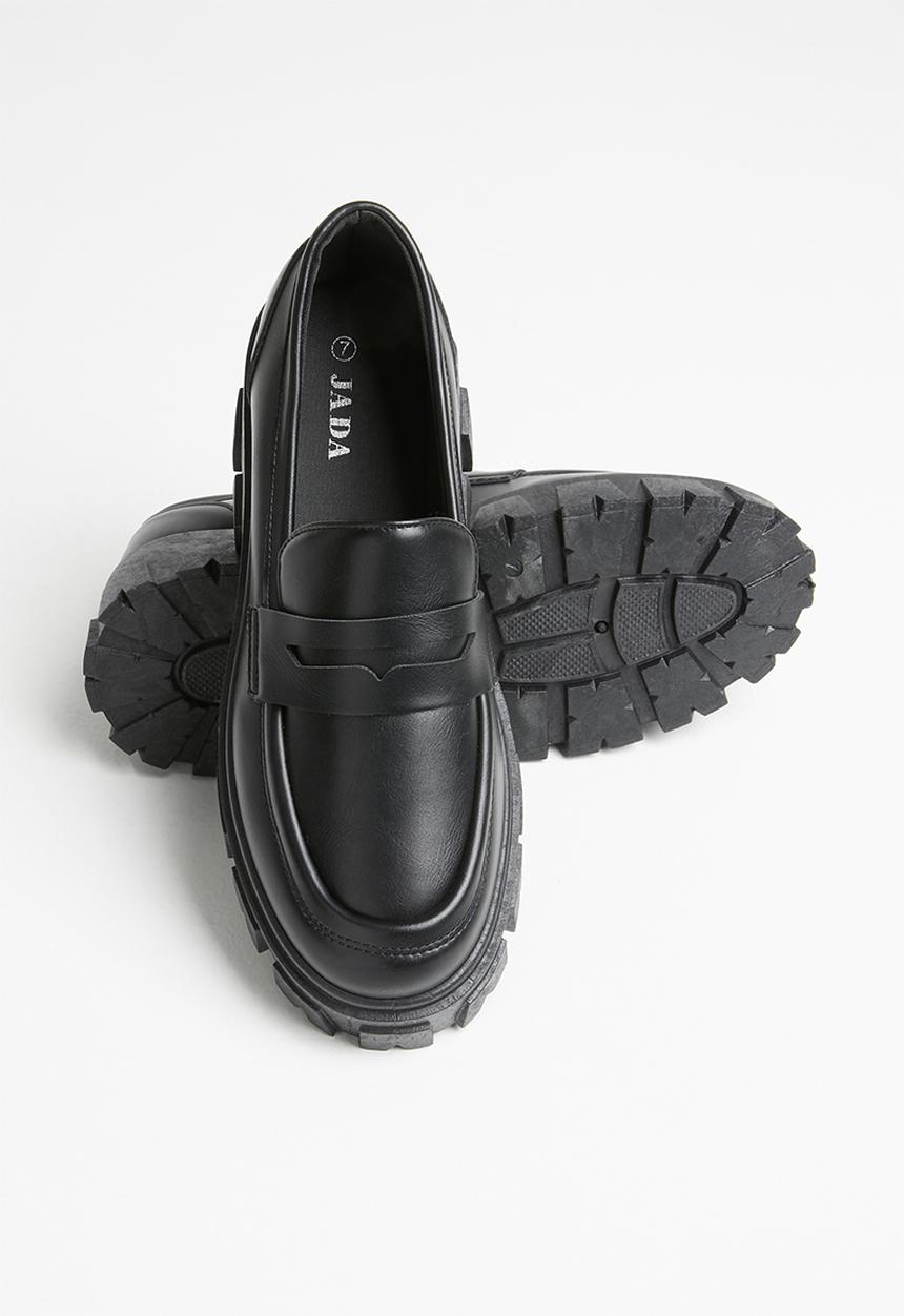 Jada - Lug sole loafer - black