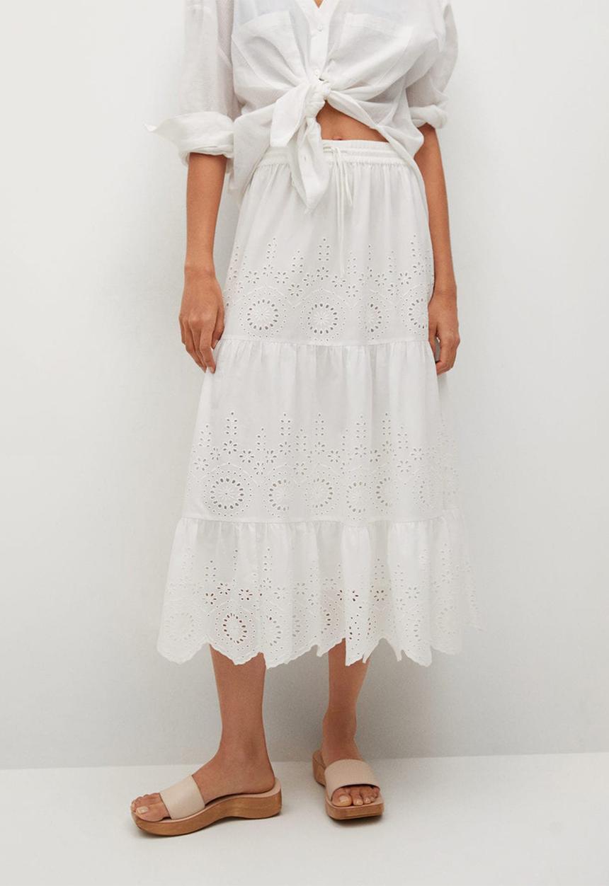 MANGO - Skirt bimba - white