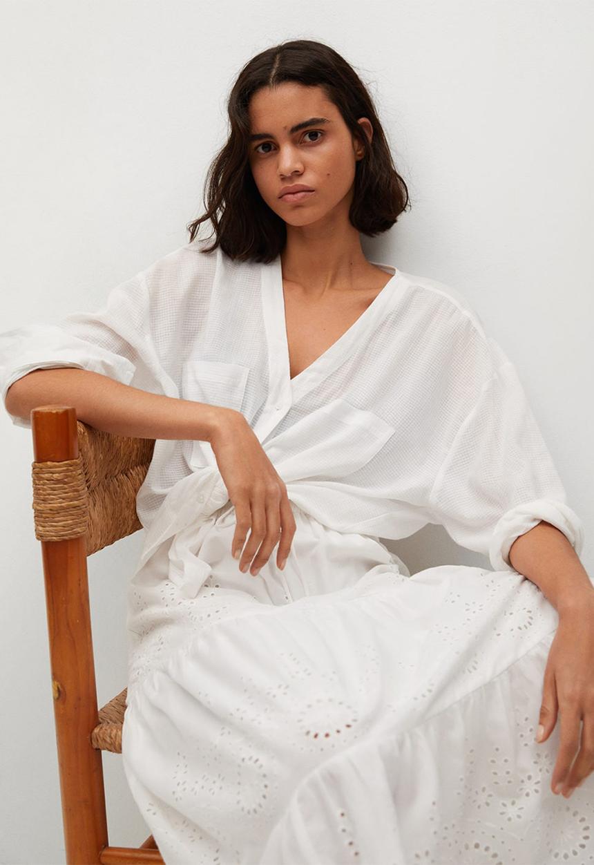 MANGO - Skirt bimba - white