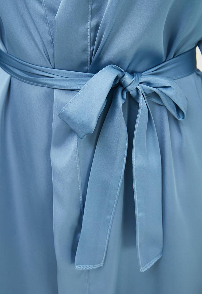 Trendyol - Satin dressing gown - blue