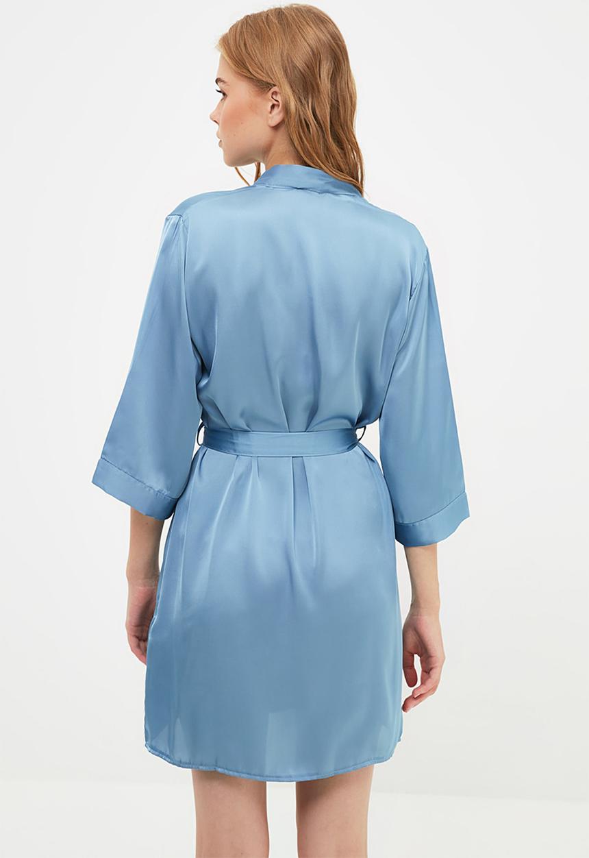 Trendyol - Satin dressing gown - blue