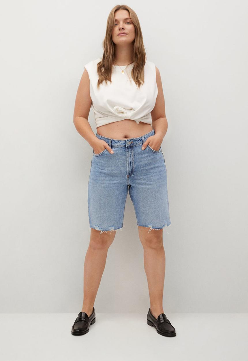 Violeta by Mango - Plus bermuda shorts milan - open blue