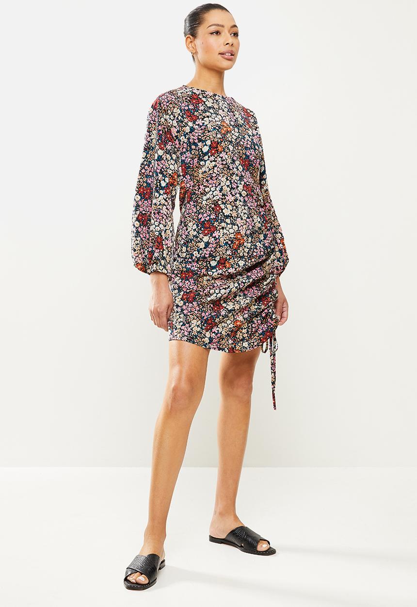 Vero Moda - Selma long sleeve short dress - wild rose