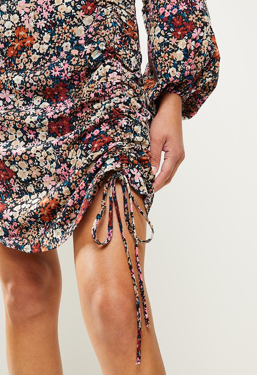 Vero Moda - Selma long sleeve short dress - wild rose