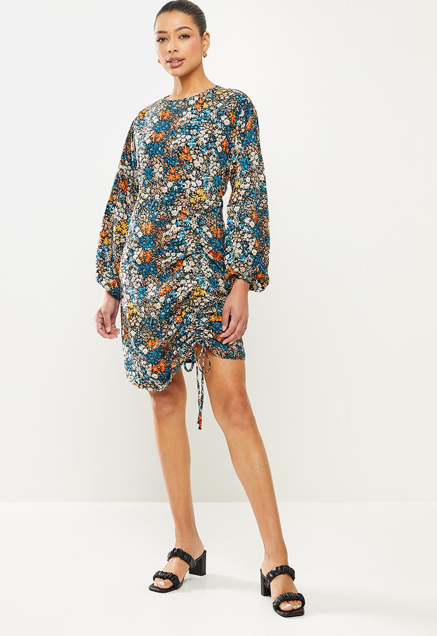 Vero Moda - Selma long sleeve short dress - red clay