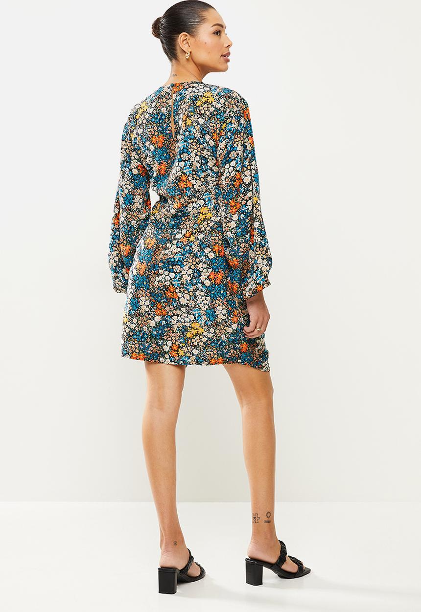 Vero Moda - Selma long sleeve short dress - red clay