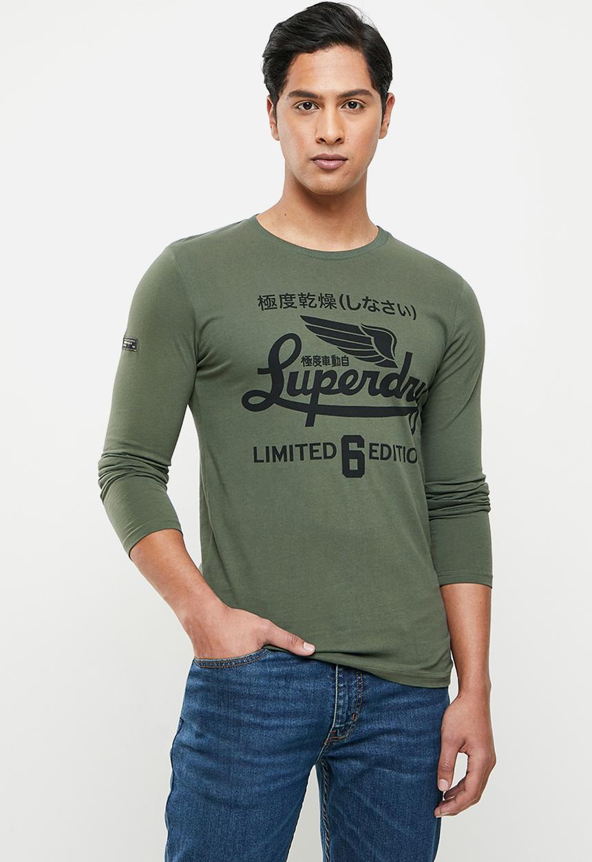 Superdry. - Military graphic top - ivy green