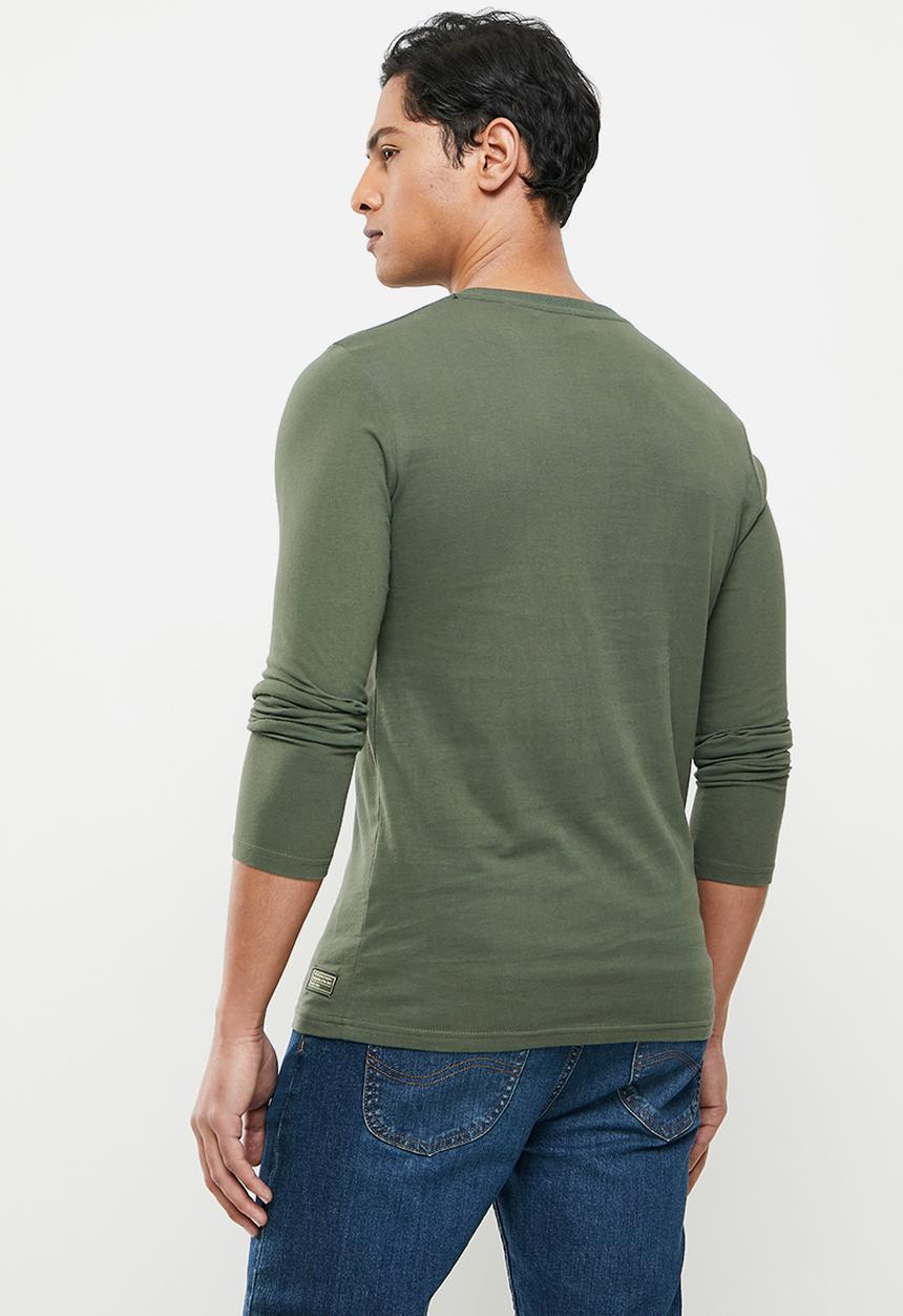 Superdry. - Military graphic top - ivy green