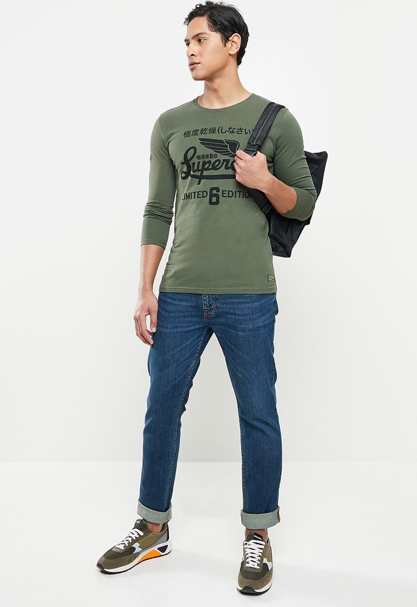 Superdry. - Military graphic top - ivy green