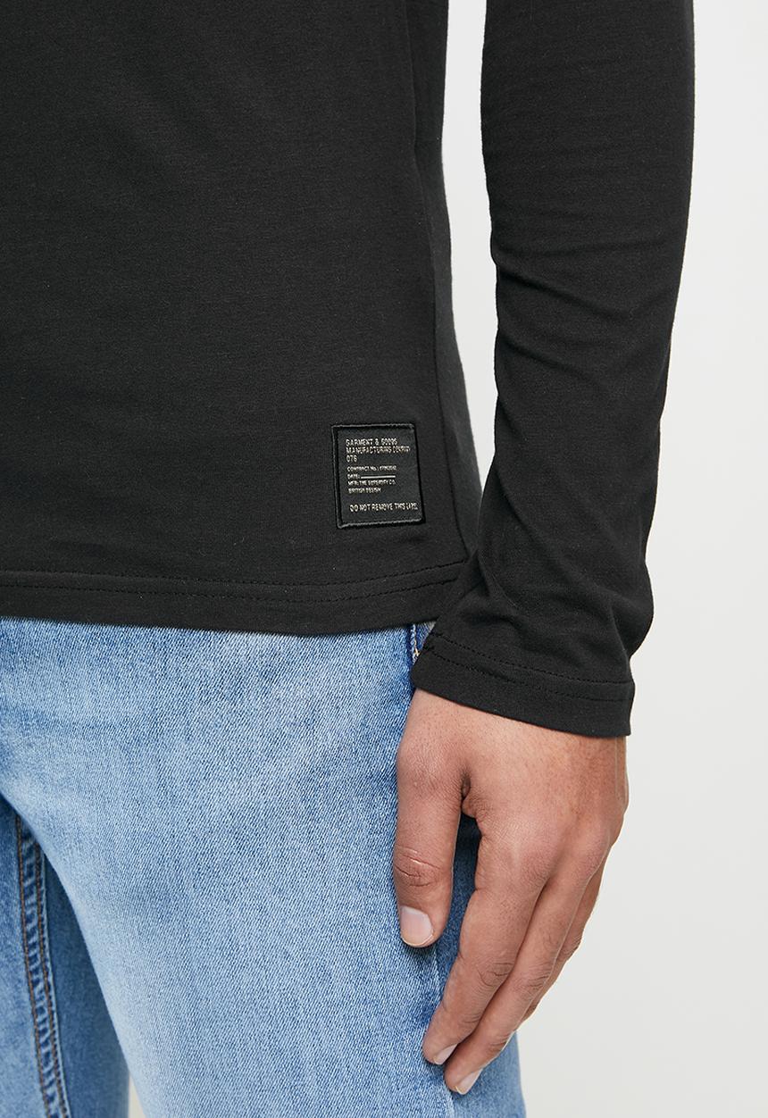 Superdry. - Military graphic top - black