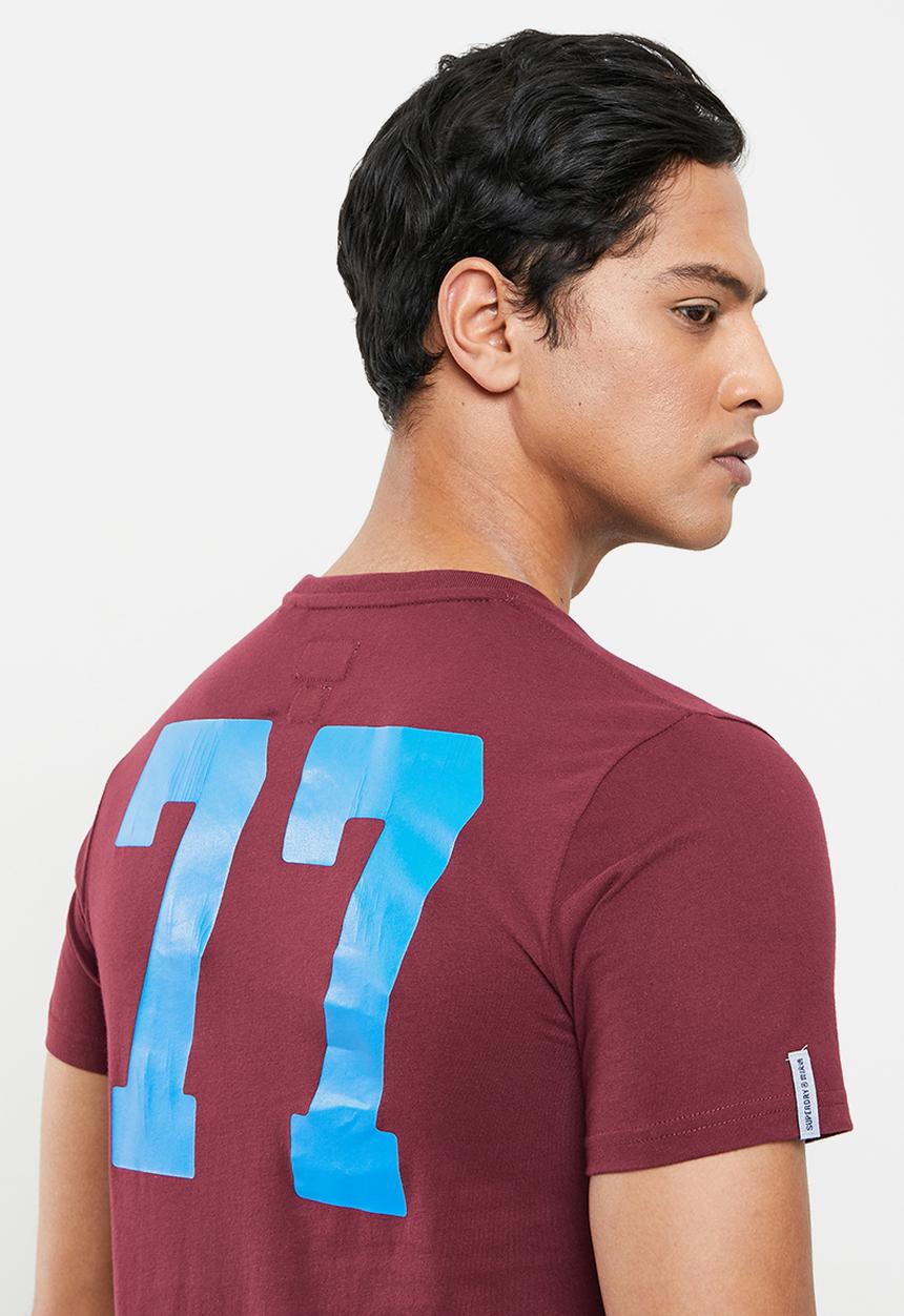 Superdry. - Collegiate graphic tee - burgundy 