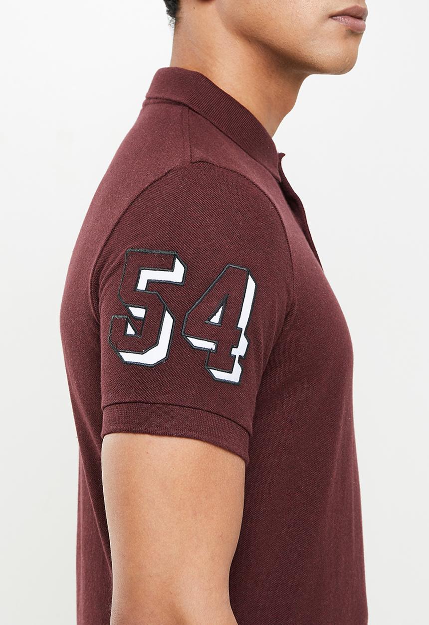 Superdry. - Classic superstate polo - burgundy