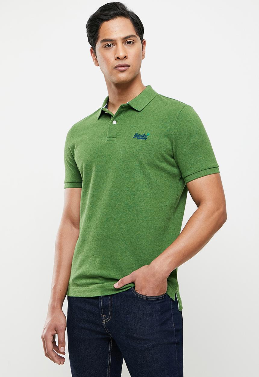 Superdry. - Classic pique polo - moss green marl