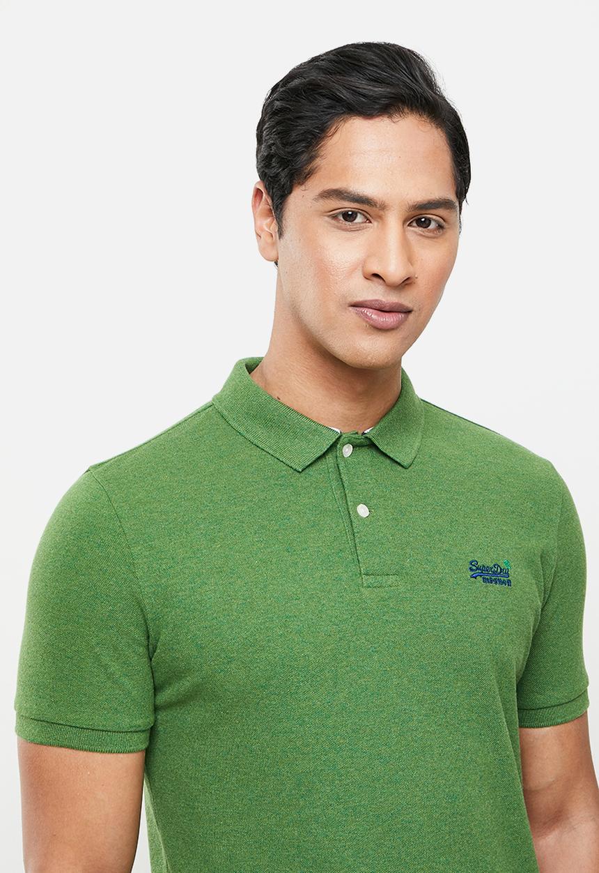 Superdry. - Classic pique polo - moss green marl