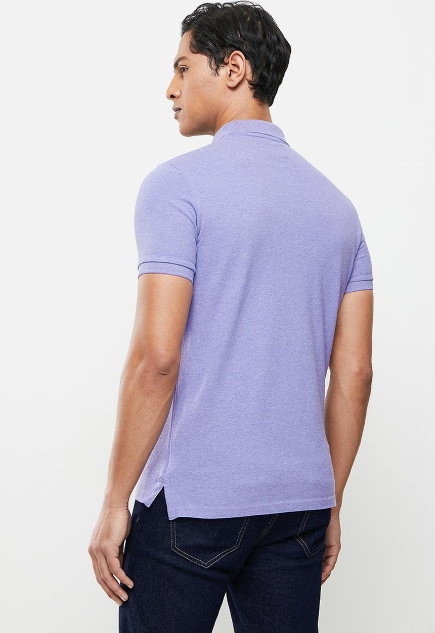 Superdry. - Classic pique polo - notch lavender marl