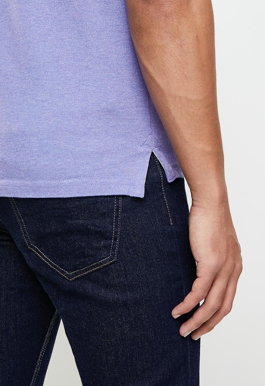 Superdry. - Classic pique polo - notch lavender marl