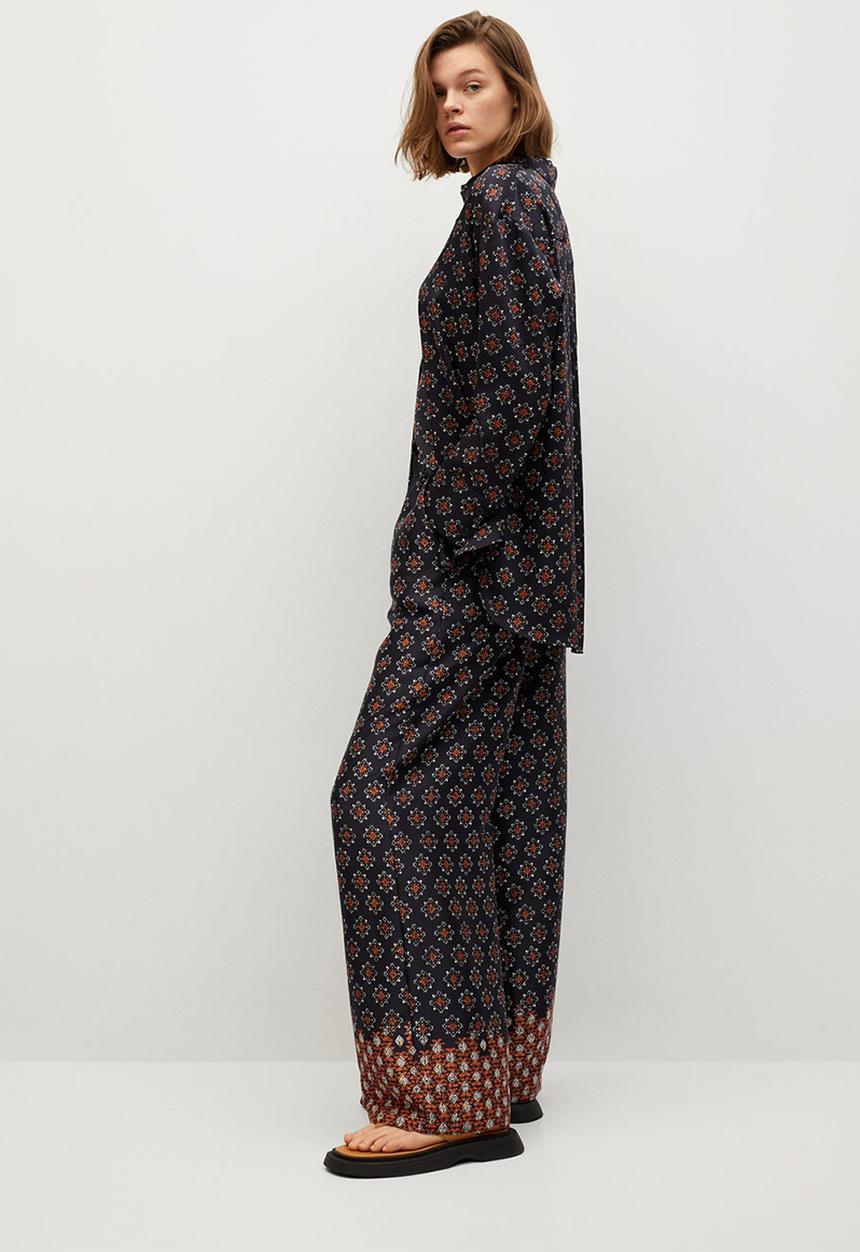MANGO - Trousers afro - black