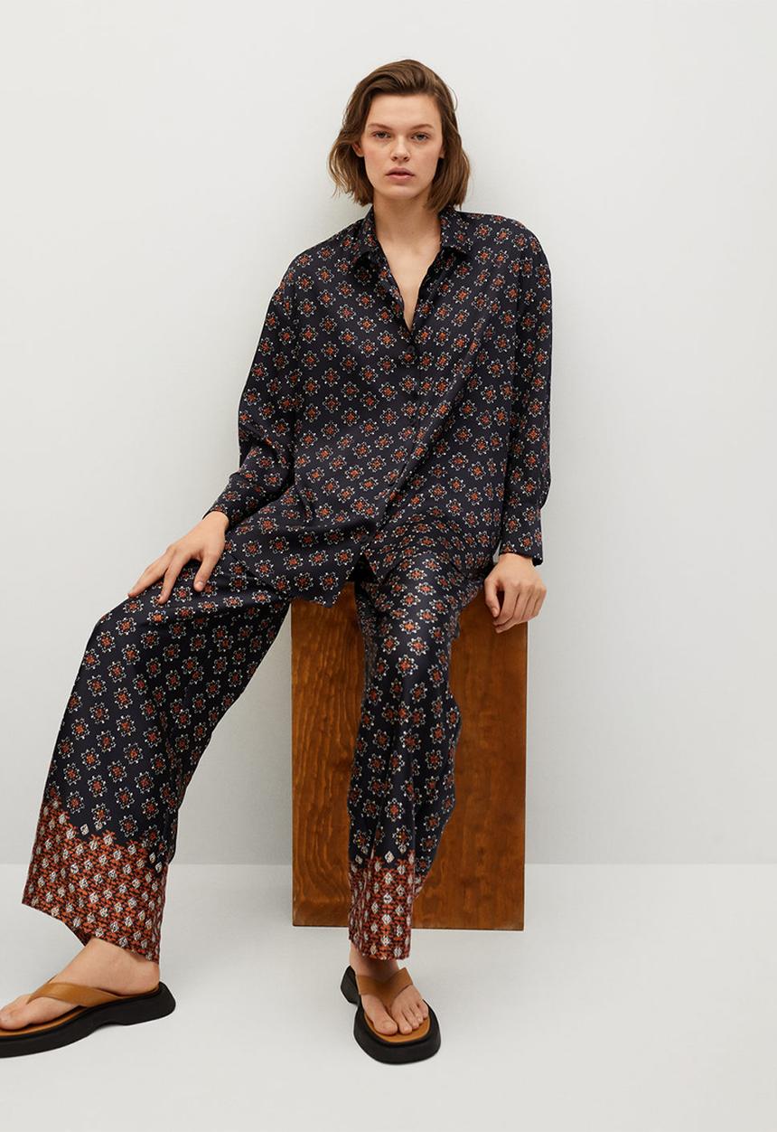 MANGO - Trousers afro - black