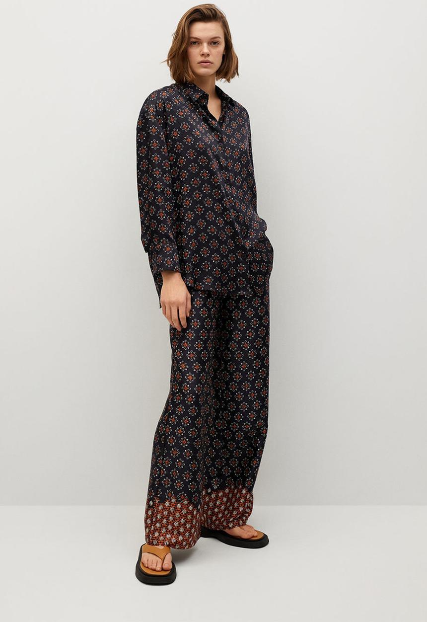 MANGO - Trousers afro - black