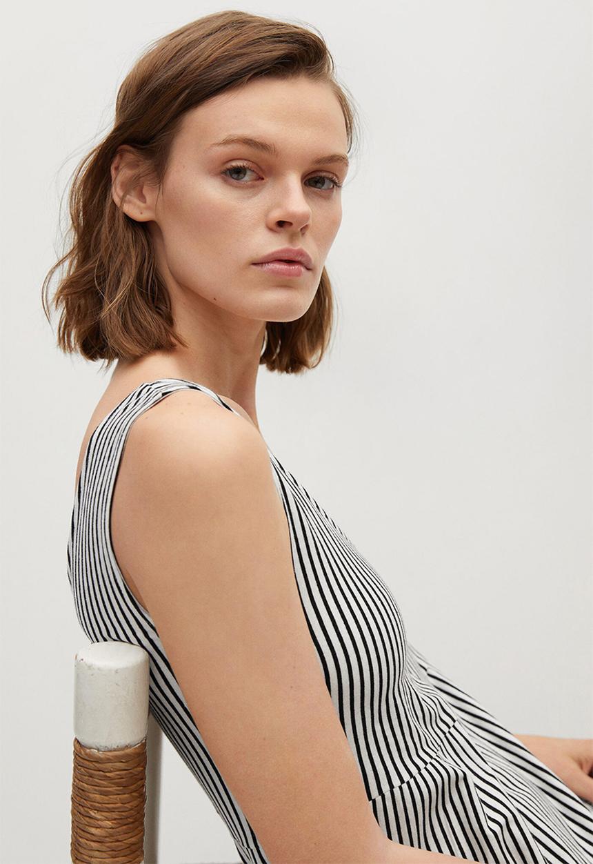 MANGO - Dress maroto - white & black