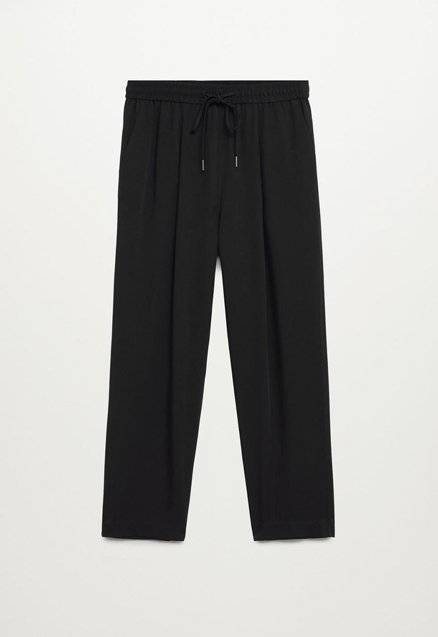 MANGO - Trousers fluido - black