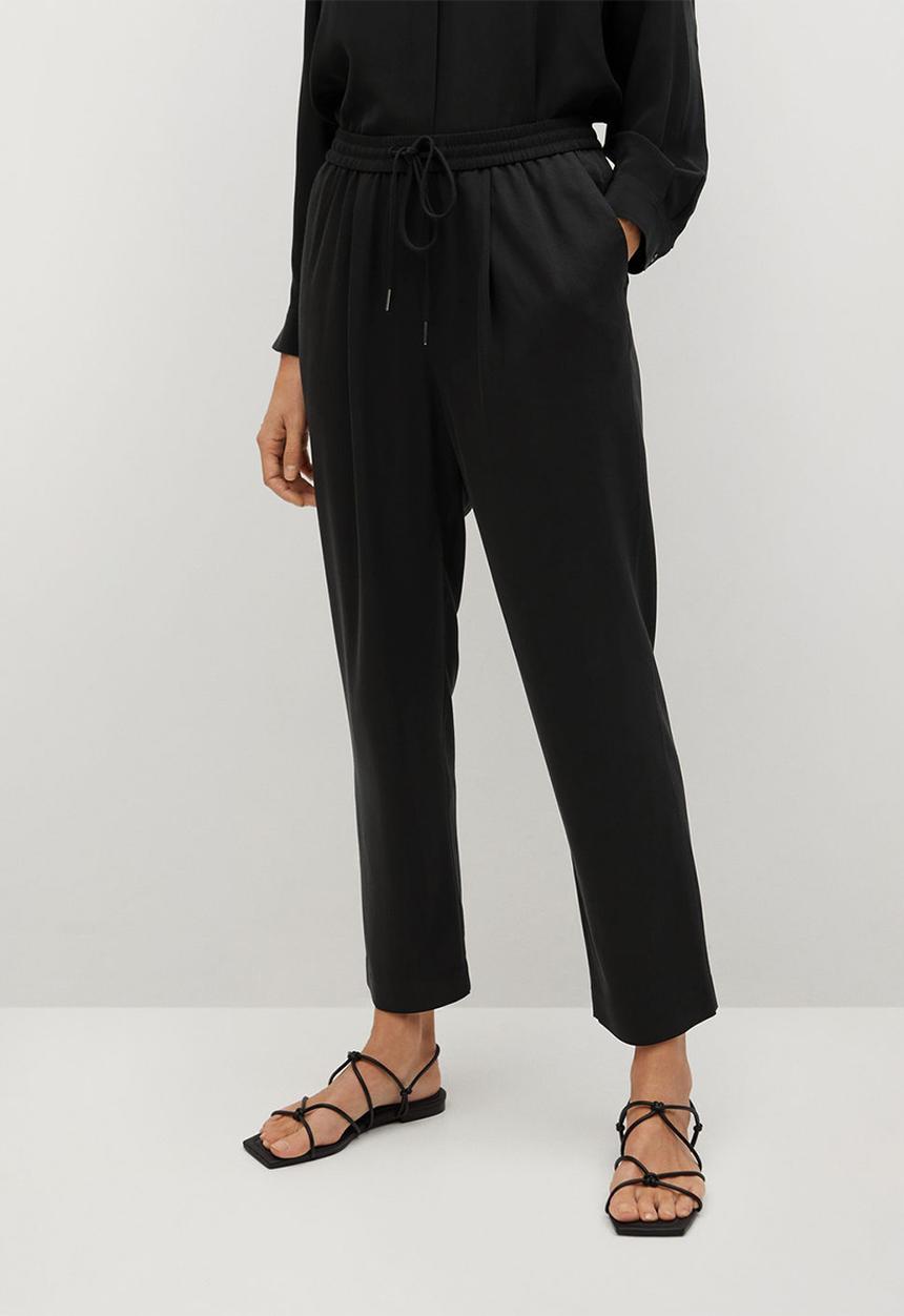 MANGO - Trousers fluido - black